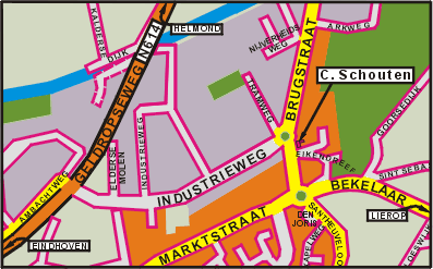 Map showing address in Mierlo